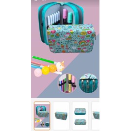 3 bölmeli Deri Baskılı Kalemlik 